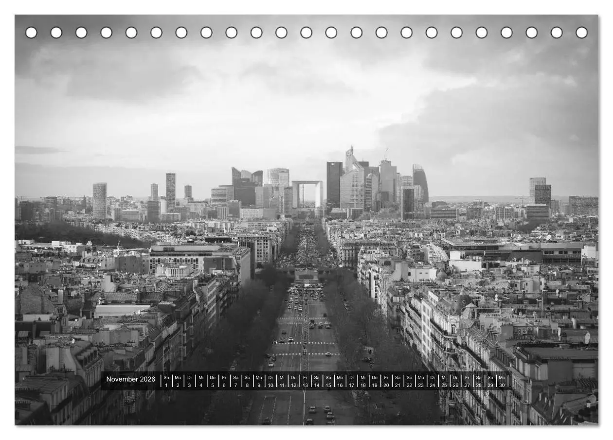 Bild: 9783516022179 | Paris - in schwarz und weiss (Tischkalender 2026 DIN A5 quer),...