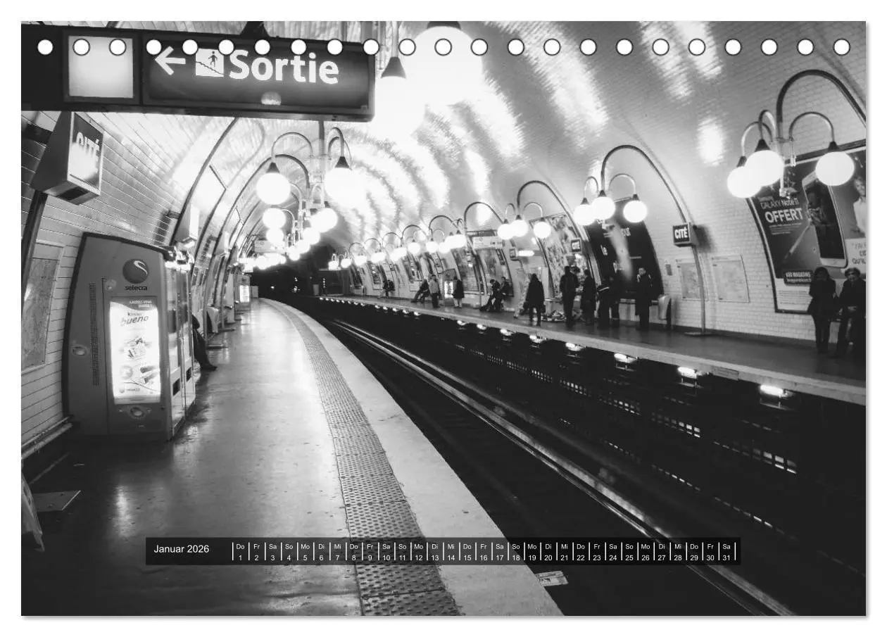Bild: 9783516022179 | Paris - in schwarz und weiss (Tischkalender 2026 DIN A5 quer),...