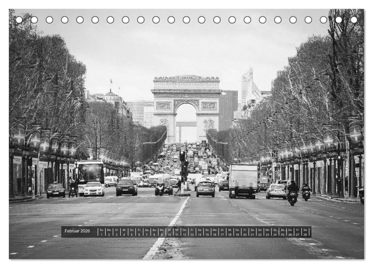 Bild: 9783516022179 | Paris - in schwarz und weiss (Tischkalender 2026 DIN A5 quer),...