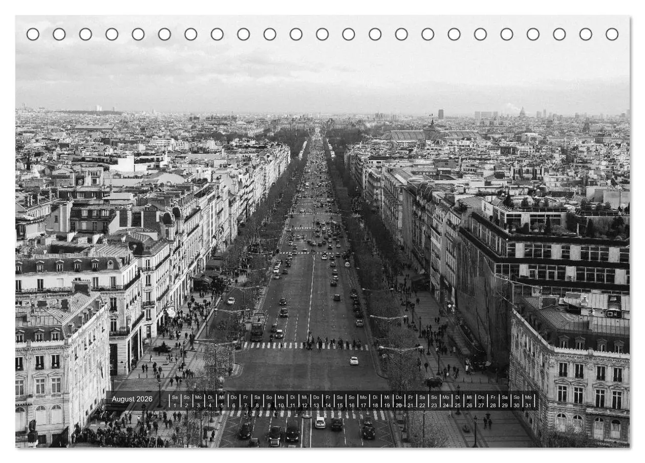 Bild: 9783516022179 | Paris - in schwarz und weiss (Tischkalender 2026 DIN A5 quer),...