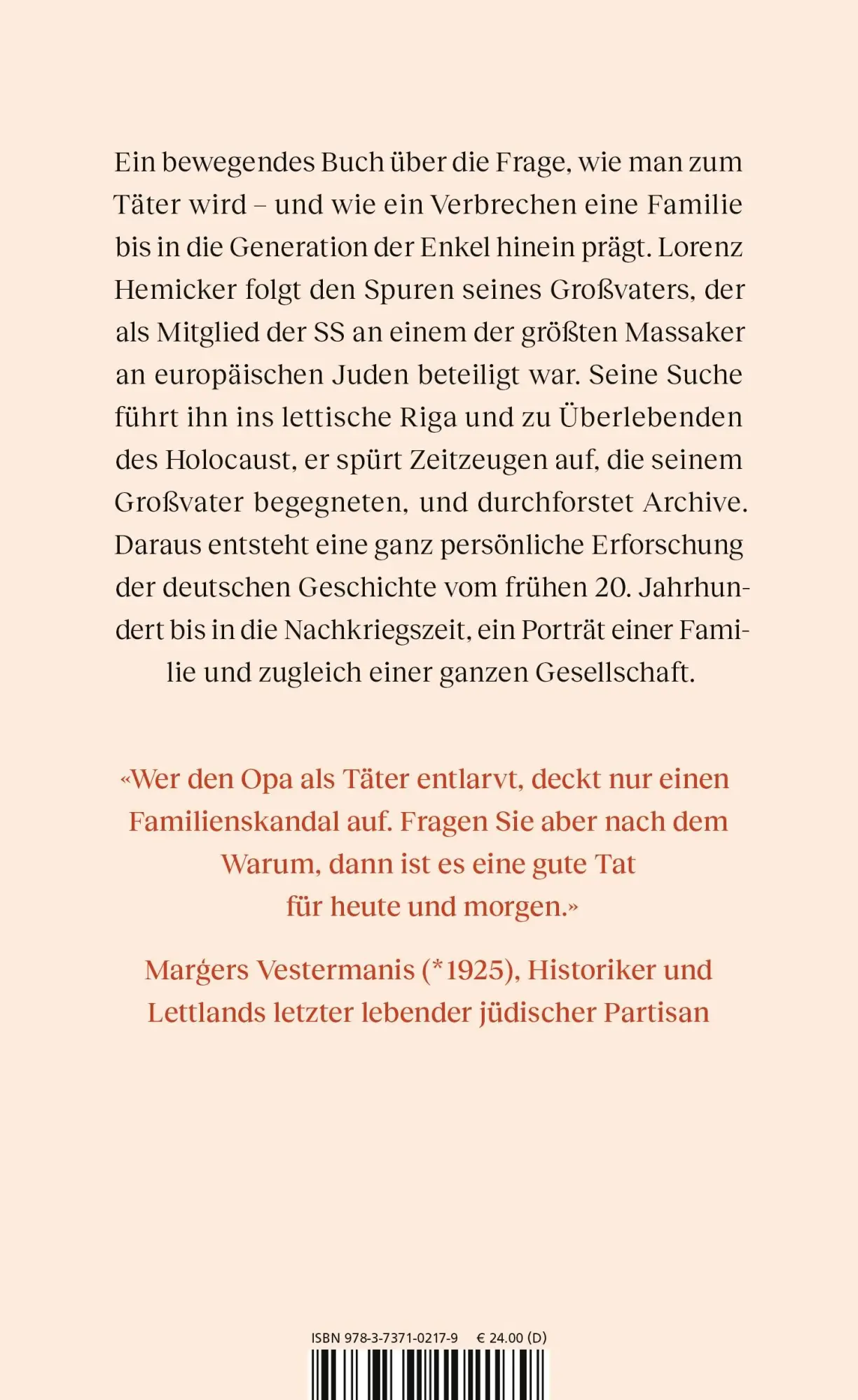 Rückseite: 9783737102179 | Mein Großvater, der Täter | Lorenz Hemicker | Buch | 256 S. | Deutsch
