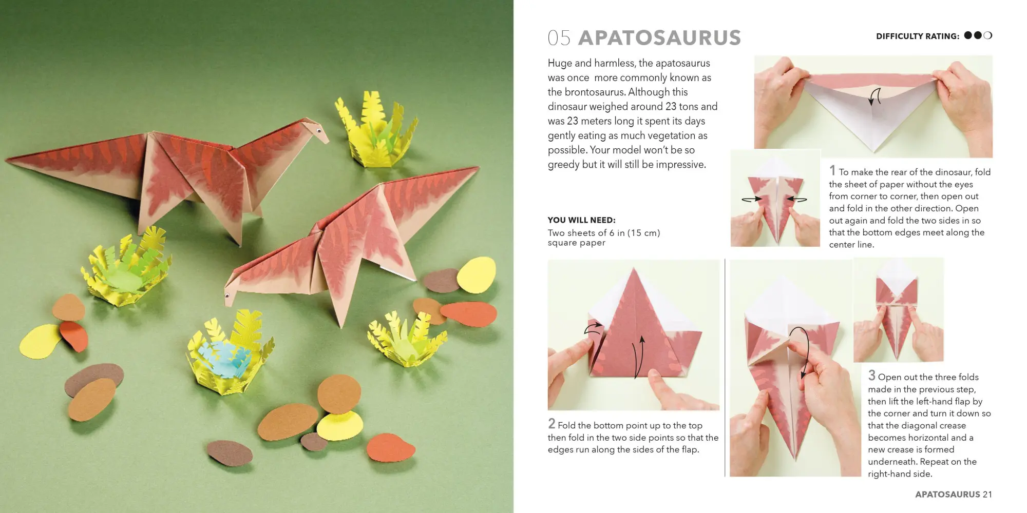 Bild: 9781800652279 | Origami Dinosaurs | Paper Block Plus 64-Page Book | Takai (u. a.)
