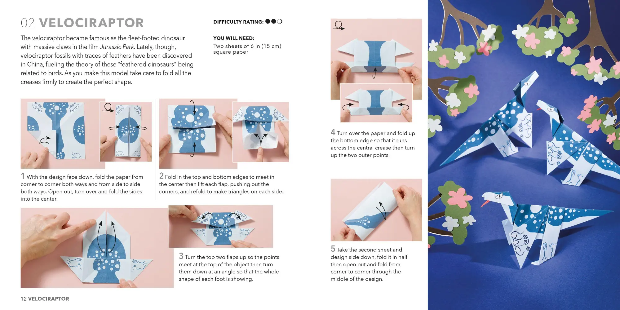 Bild: 9781800652279 | Origami Dinosaurs | Paper Block Plus 64-Page Book | Takai (u. a.)