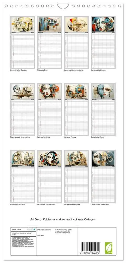 Bild: 9783457092279 | Familienplaner 2025 - Art Deco. Kubismus und surreal inspirierte...