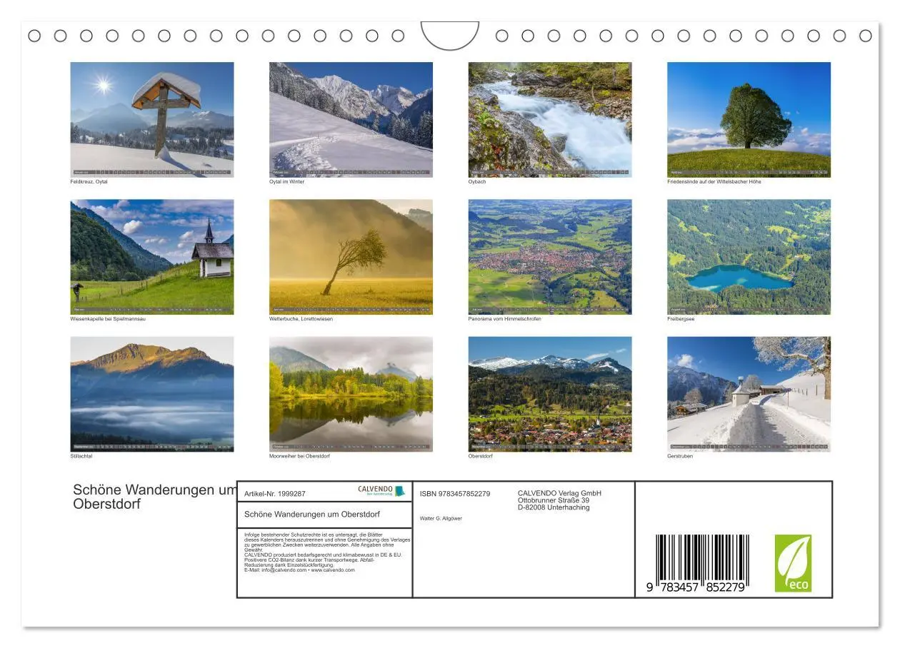 Bild: 9783457852279 | Schöne Wanderungen um Oberstdorf (Wandkalender 2026 DIN A4 quer),...