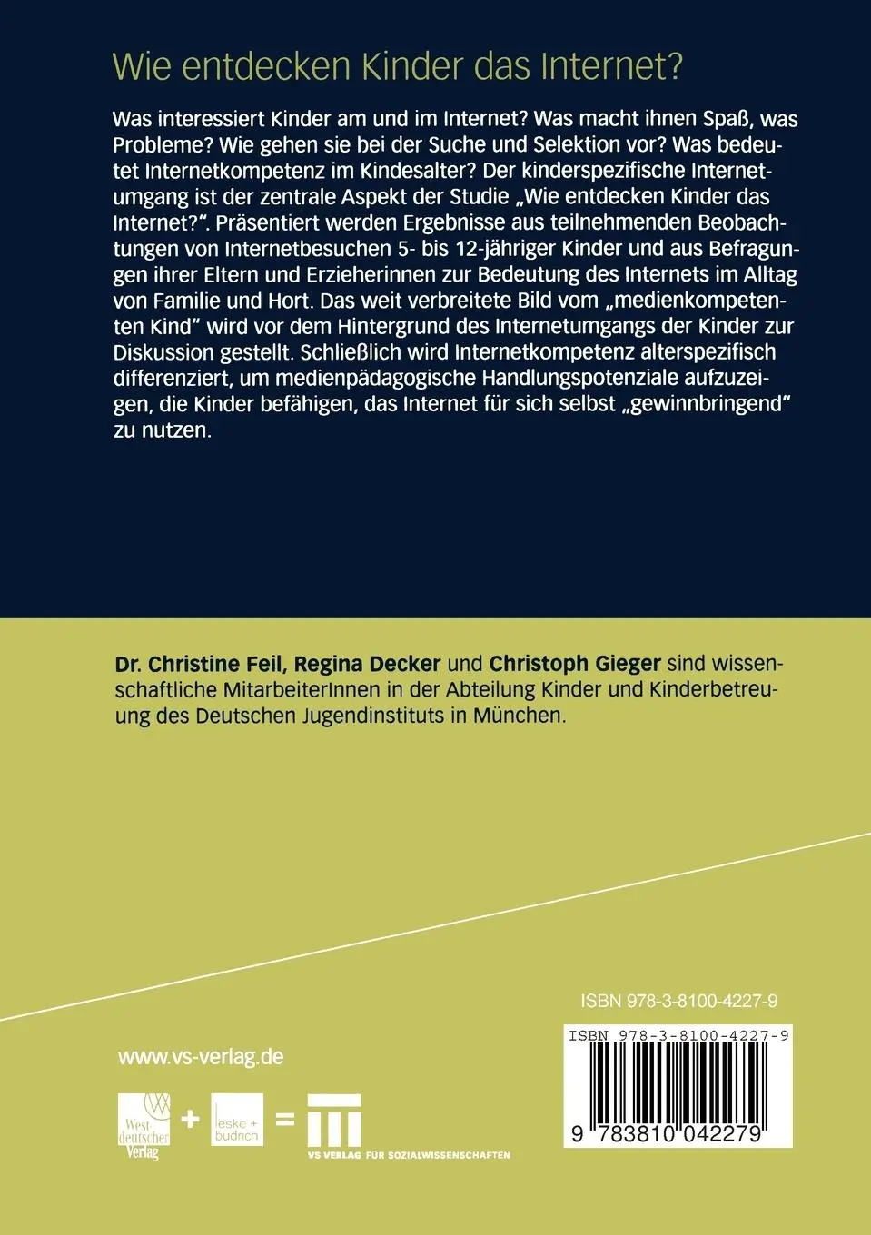 Rückseite: 9783810042279 | Wie entdecken Kinder das Internet? | Christine Feil (u. a.) | Buch