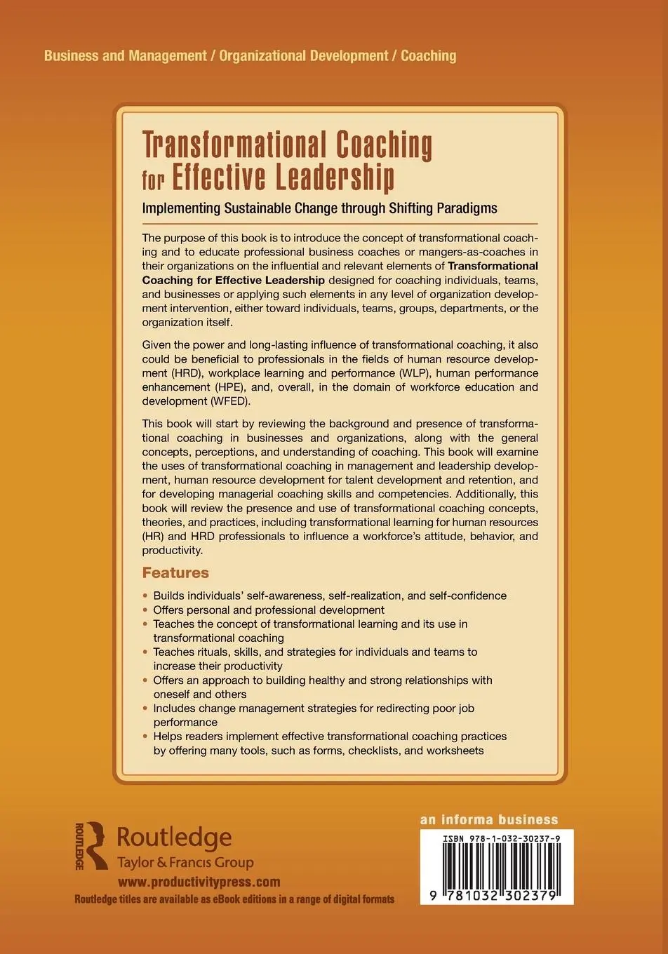 Rückseite: 9781032302379 | Transformational Coaching for Effective Leadership | Taschenbuch
