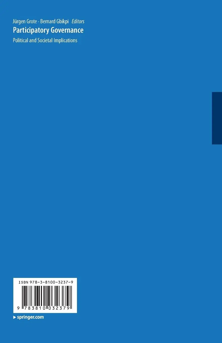Rückseite: 9783810032379 | Participatory Governance | Political and Societal Implications | Buch