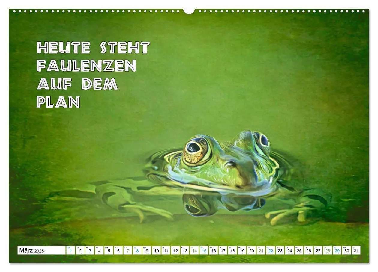 Bild: 9783457382479 | Frosch quakt Sprüche (hochwertiger Premium Wandkalender 2026 DIN A2...
