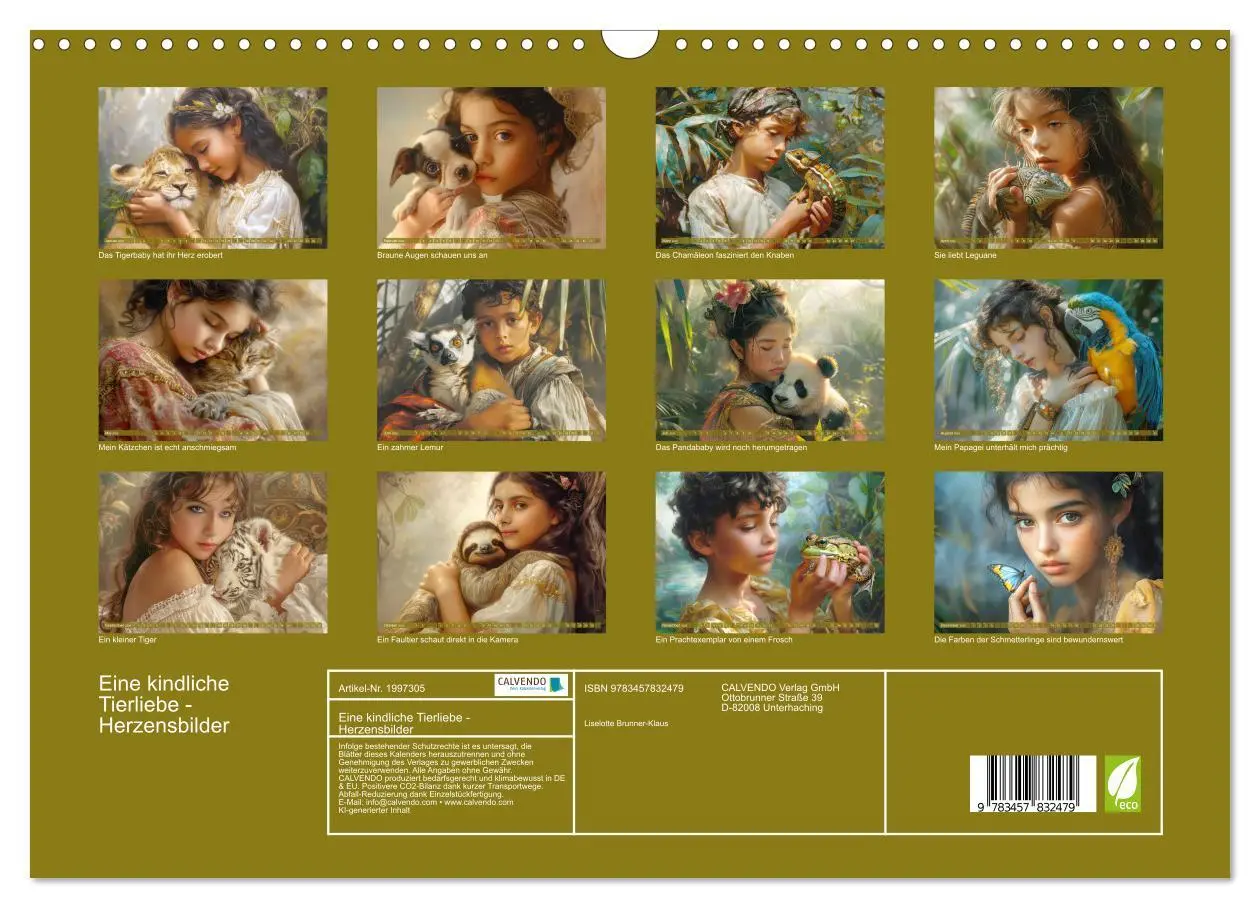 Bild: 9783457832479 | Eine kindliche Tierliebe - Herzensbilder (Wandkalender 2026 DIN A3...