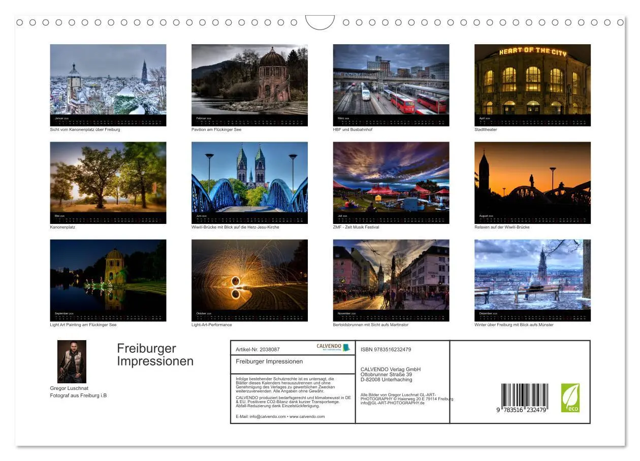 Bild: 9783516232479 | Freiburger Impressionen (Wandkalender 2026 DIN A3 quer), CALVENDO...