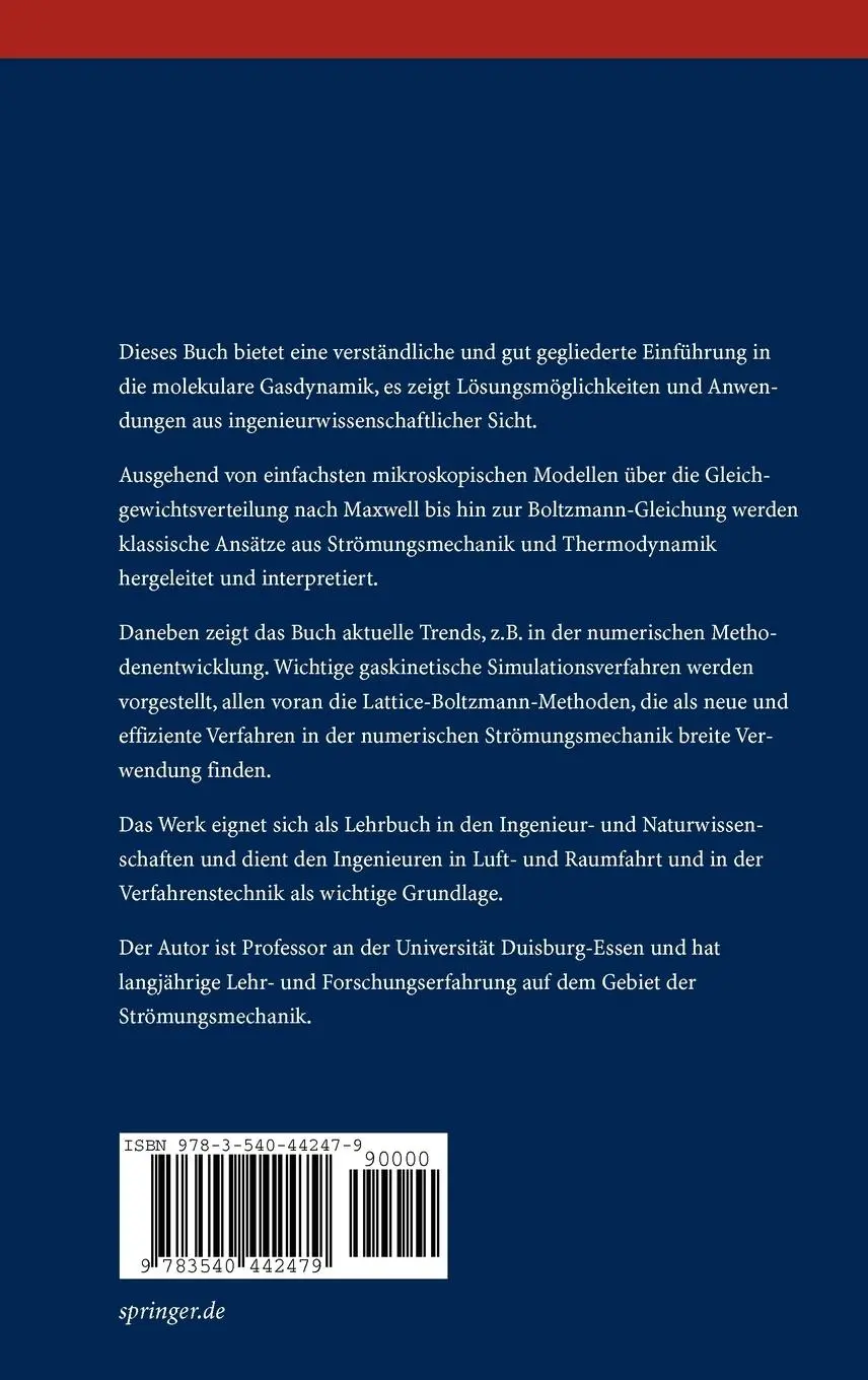 Rückseite: 9783540442479 | Molekulare Gasdynamik | Dieter Hänel | Buch | xii | Deutsch | 2004