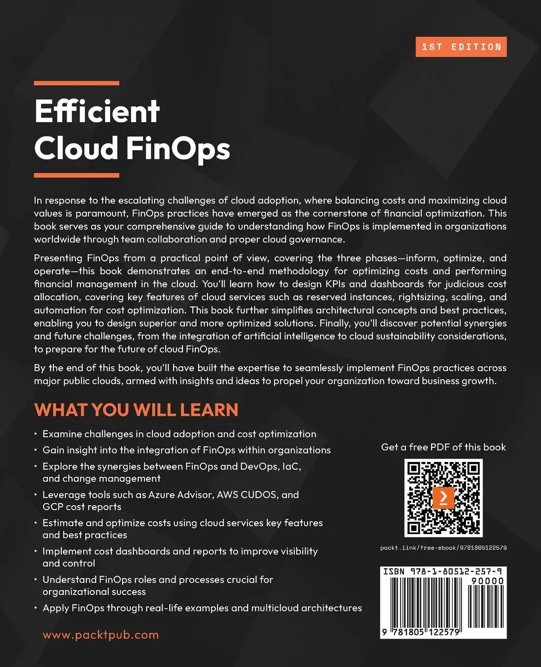 Rückseite: 9781805122579 | Efficient Cloud FinOps | Alfonso San Miguel Sánchez (u. a.) | Buch