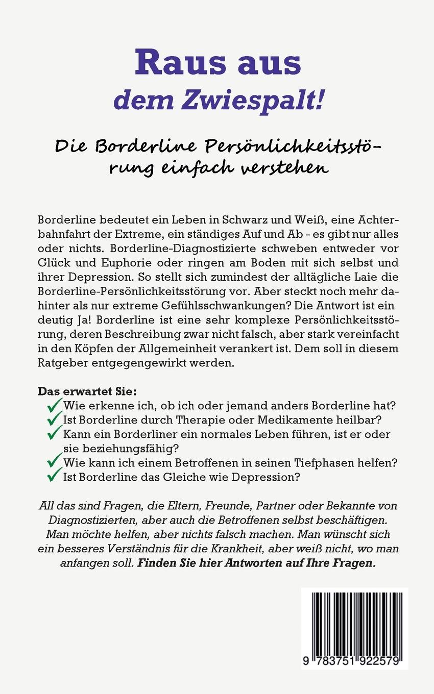 Rückseite: 9783751922579 | Raus aus dem Zwiespalt! Die Borderline Persönlichkeitsstörung...
