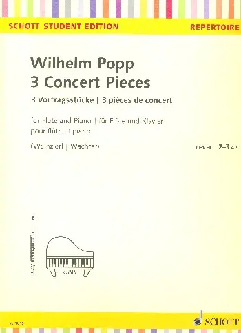 Cover: 9790001162579 | 3 Concert Pieces | WILLIAM POPP | SCHOTT STUDENT EDITION SCHOTT | Buch
