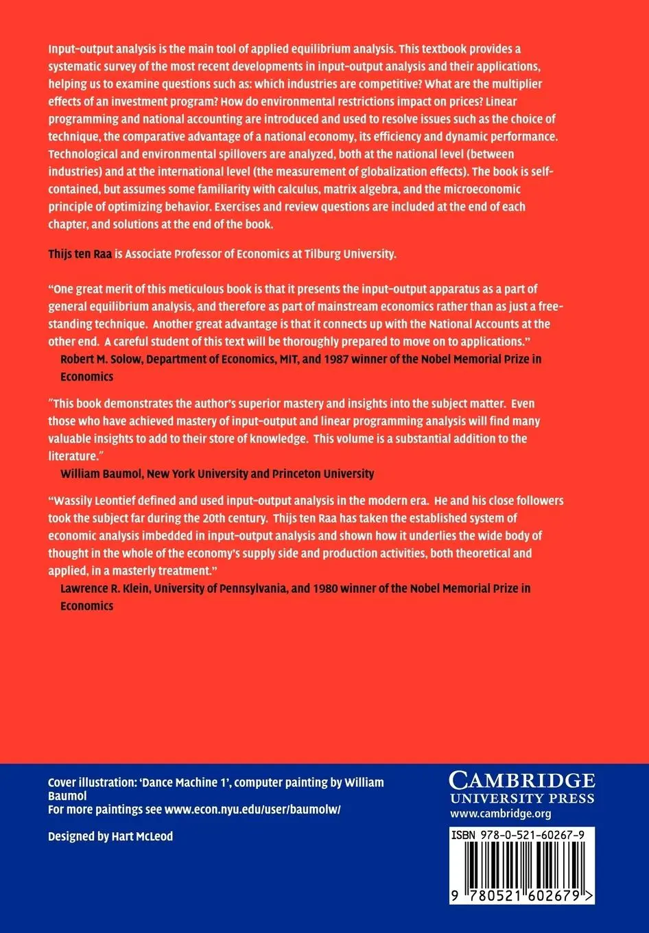 Rückseite: 9780521602679 | The Economics of Input-Output Analysis | Thijs Ten Raa | Taschenbuch