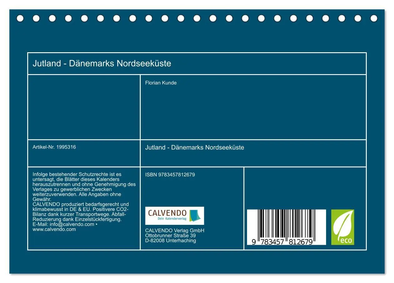 Bild: 9783457812679 | Jutland - Dänemarks Nordseeküste (Tischkalender 2026 DIN A5 quer),...