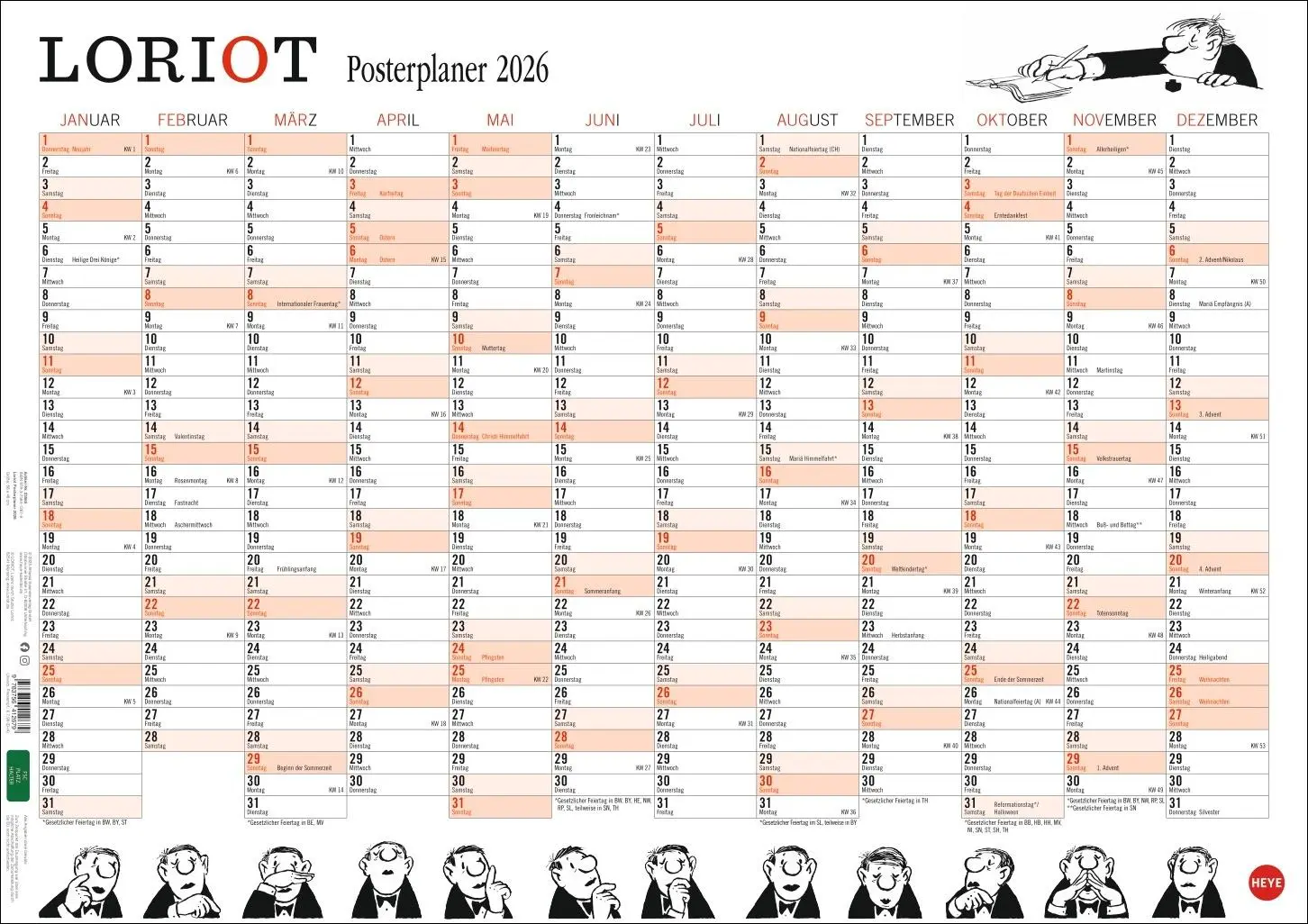 Cover: 9783756412679 | Loriot Posterplaner 2026 | Loriot | Kalender | Loriot Kalender Heye