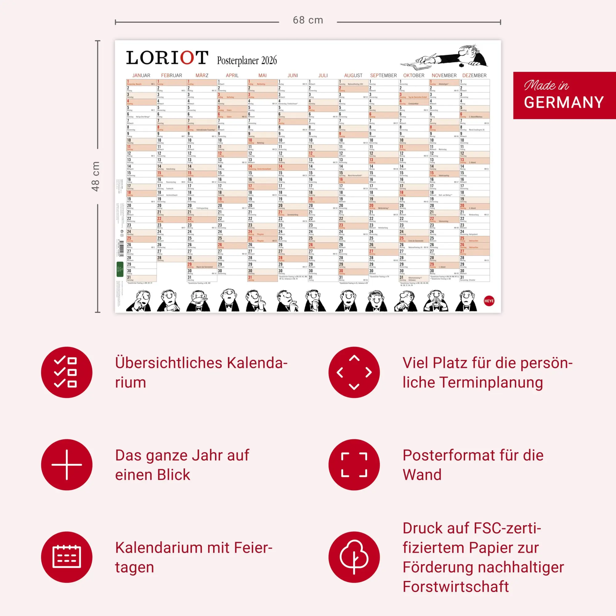 Bild: 9783756412679 | Loriot Posterplaner 2026 | Loriot | Kalender | Loriot Kalender Heye