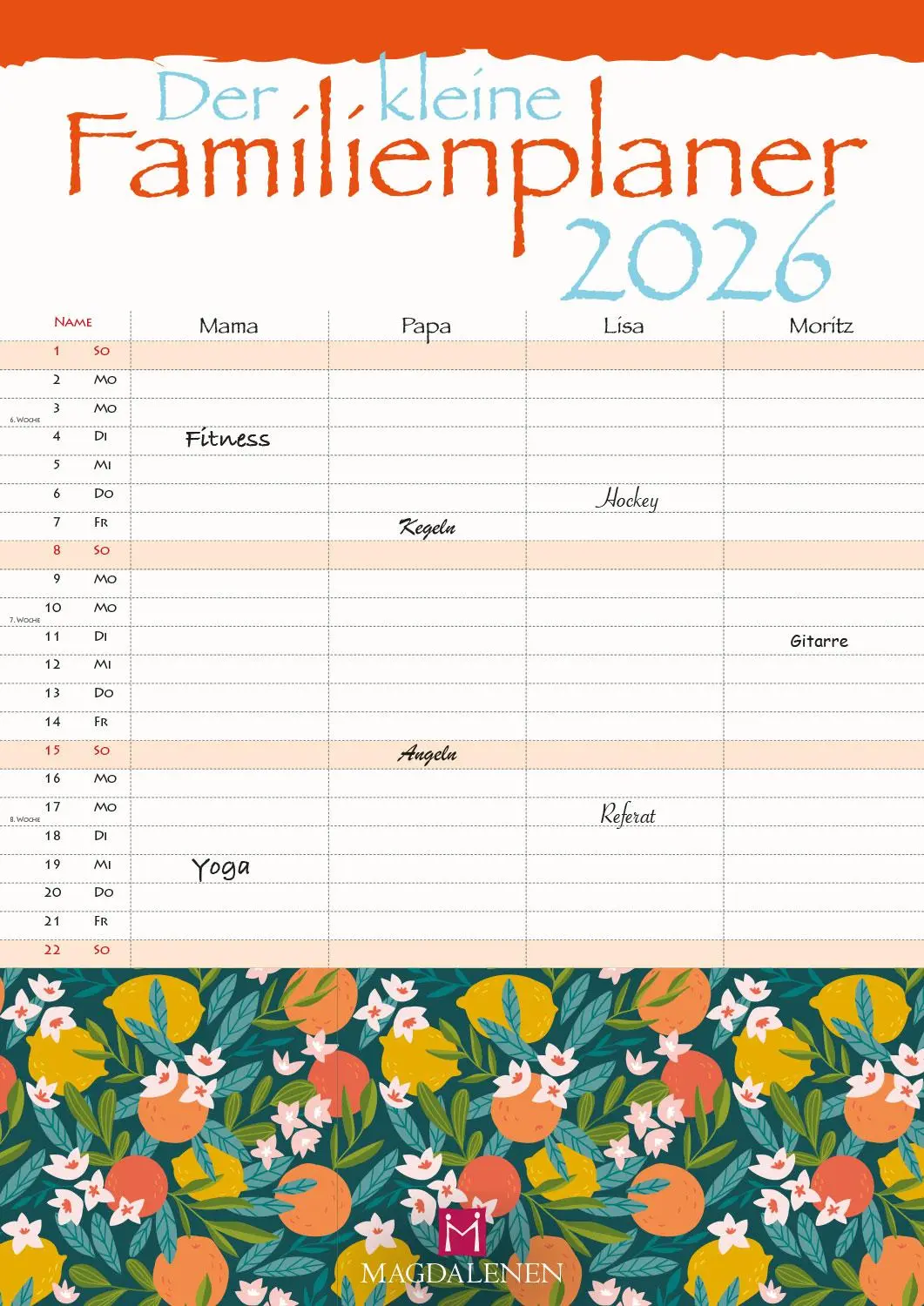Cover: 9783957482679 | Der kleine Familienplaner 2026 | mit Mondphasen und Ferien | Kalender