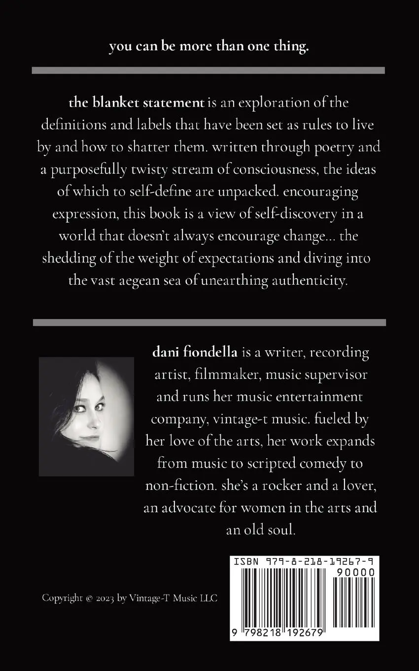 Rückseite: 9798218192679 | the blanket statement | Danielle Fiondella | Taschenbuch | Englisch