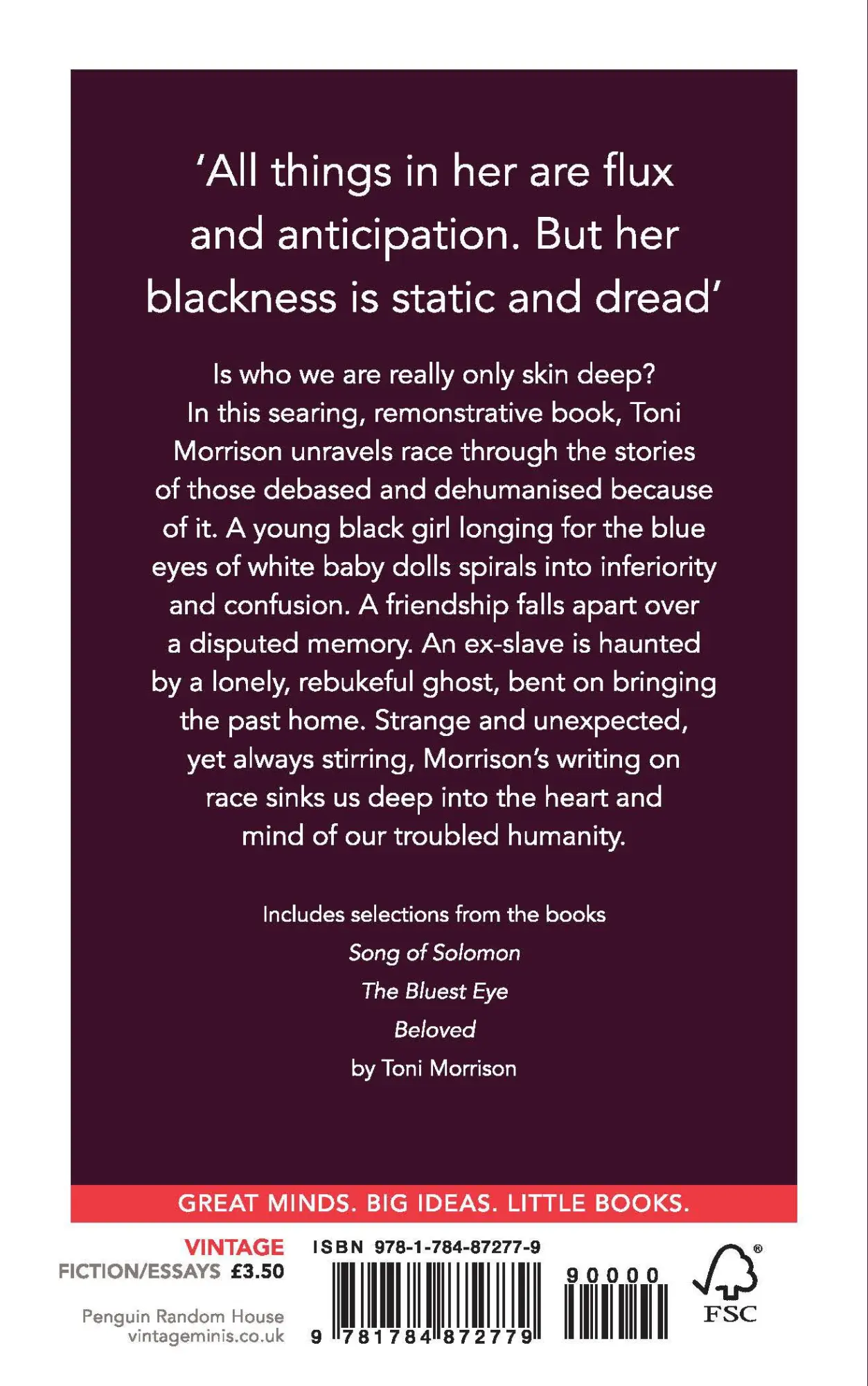 Rückseite: 9781784872779 | Race | Toni Morrison | Taschenbuch | Vintage Classics | 133 S. | 2017