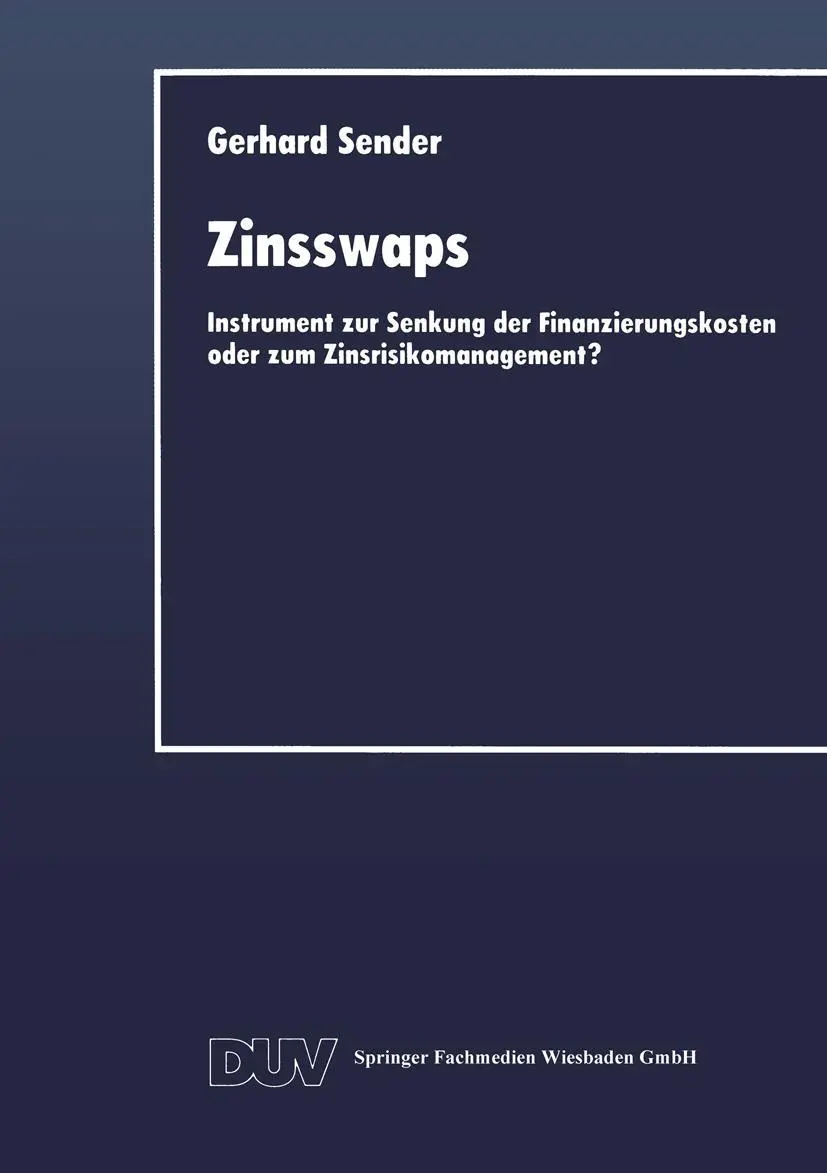 Cover: 9783824402779 | Zinsswaps | Gerhard Sender | Taschenbuch | xxix | Deutsch | 2014