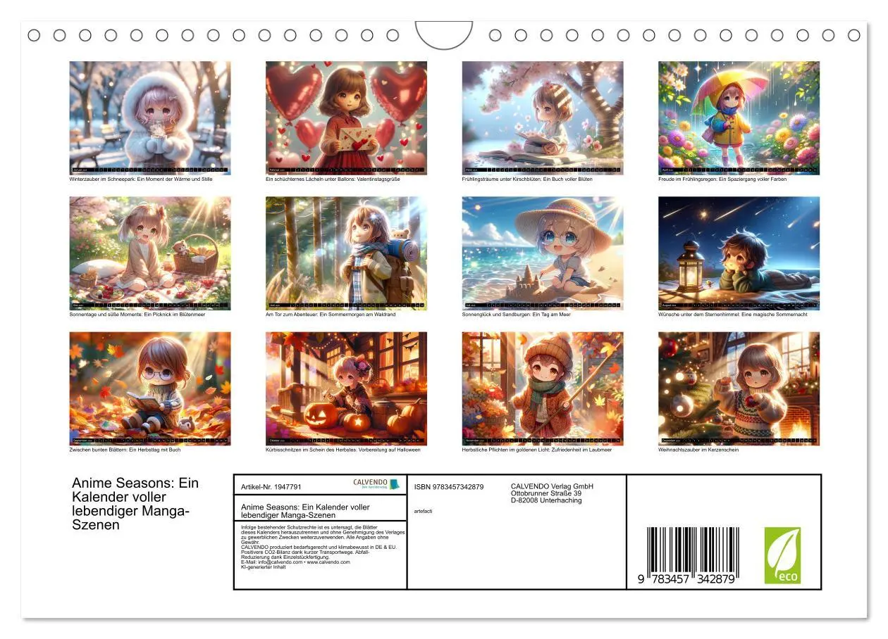 Bild: 9783457342879 | Anime Seasons: Ein Kalender voller lebendiger Manga-Szenen...