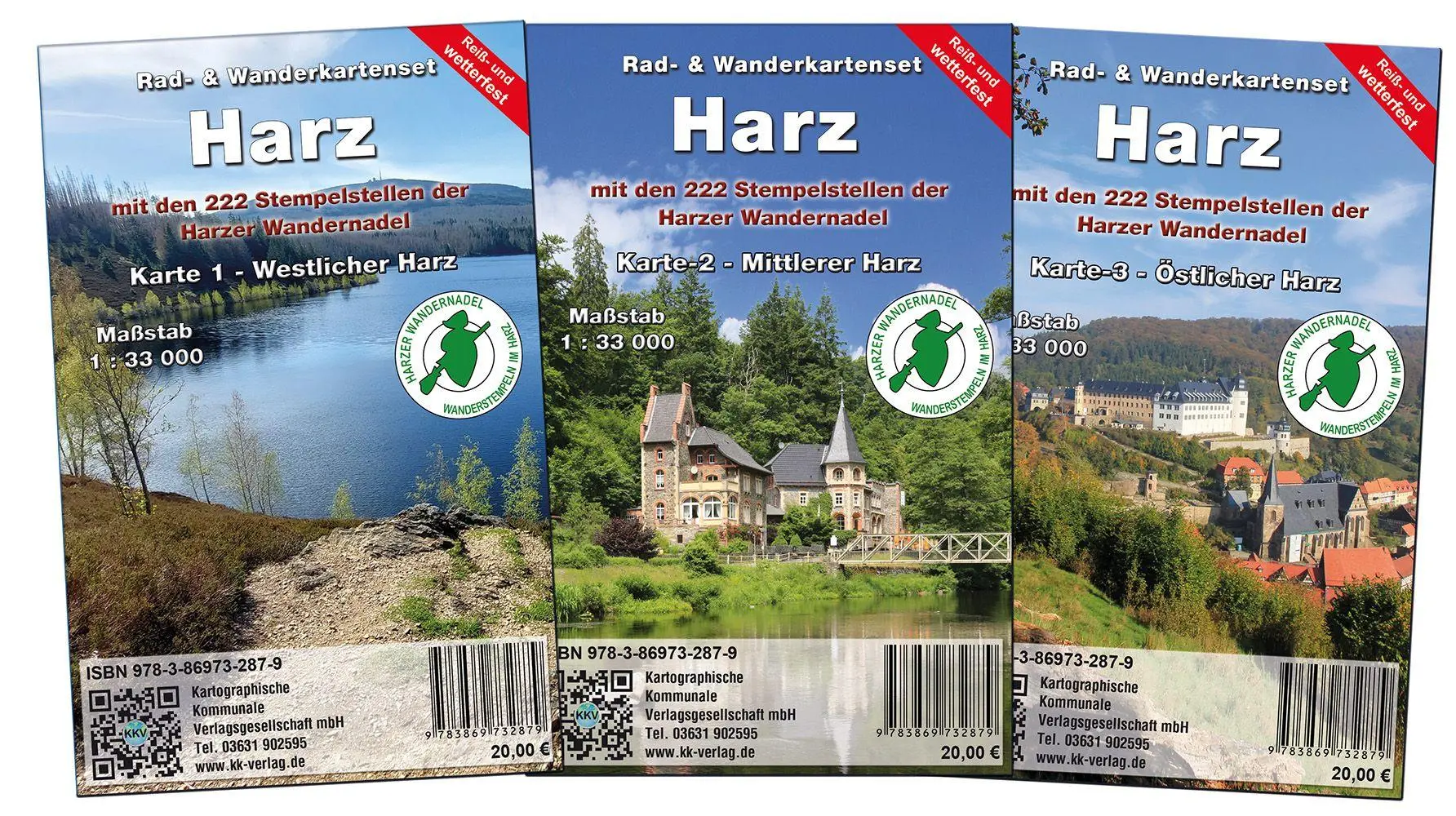 Cover: 9783869732879 | Kartenset Harz | 3-teiliges wetterfestes Kartenset vom gesamten Harz
