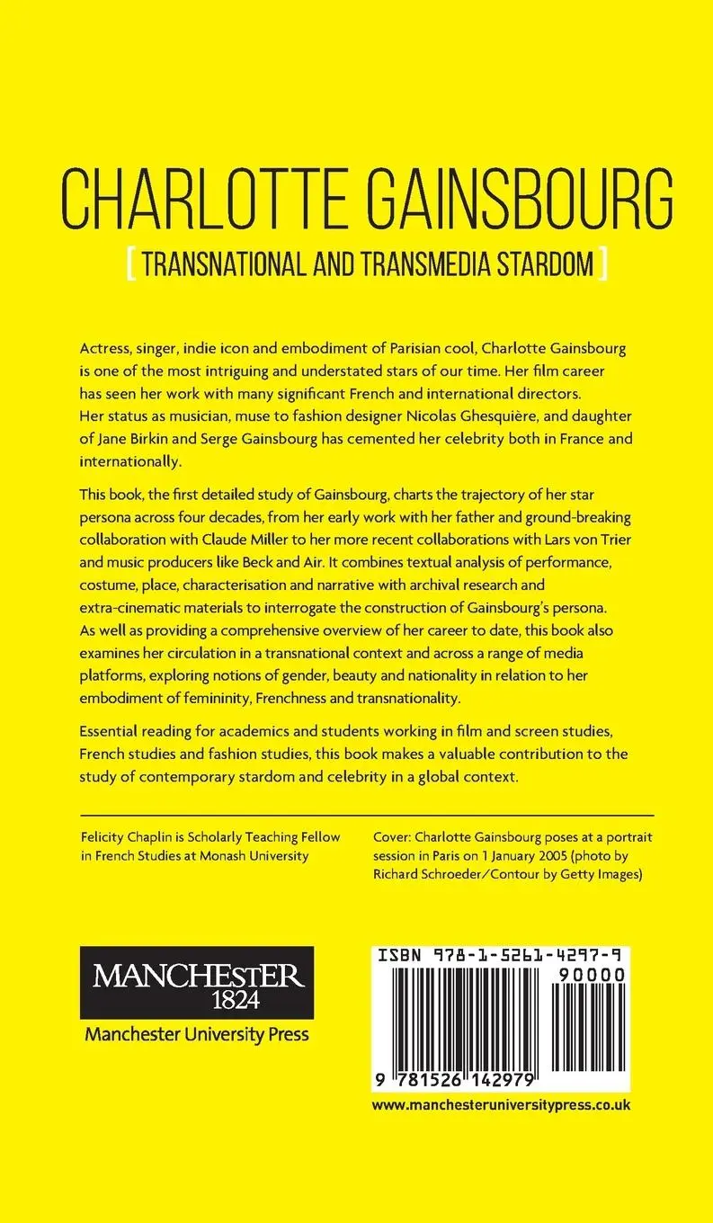 Rückseite: 9781526142979 | Charlotte Gainsbourg | Transnational and transmedia stardom | Chaplin
