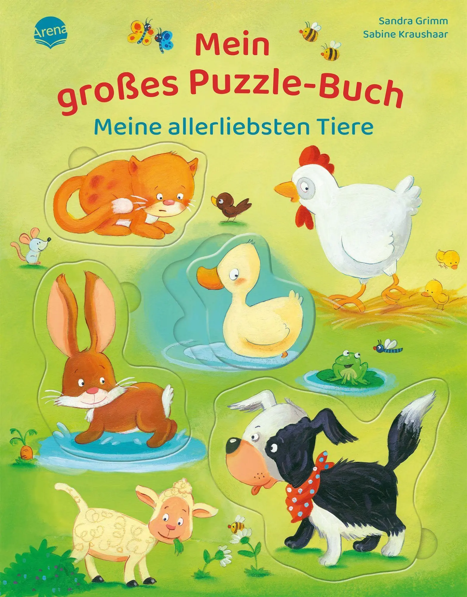 Cover: 9783401722979 | Mein großes Puzzle-Buch. Meine allerliebsten Tiere | Sandra Grimm