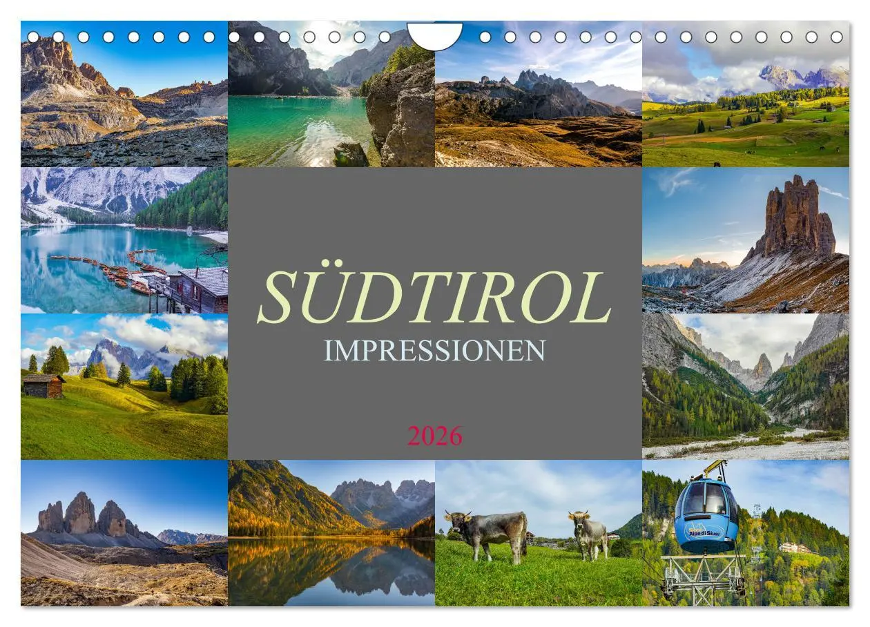 Cover: 9783457262979 | Südtirol Impressionen (Wandkalender 2026 DIN A4 quer), CALVENDO...