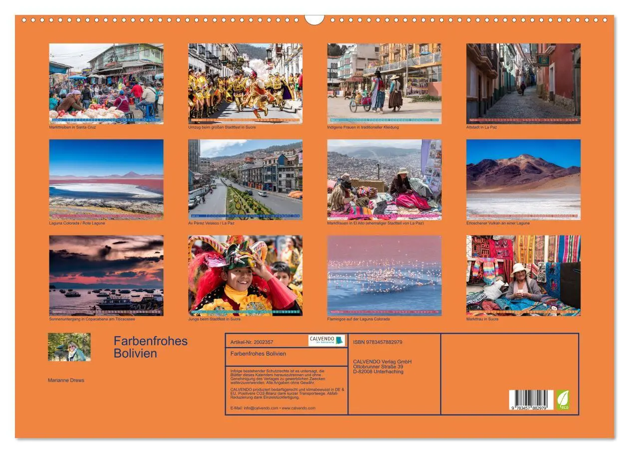 Bild: 9783457882979 | Farbenfrohes Bolivien (Wandkalender 2026 DIN A2 quer), CALVENDO...