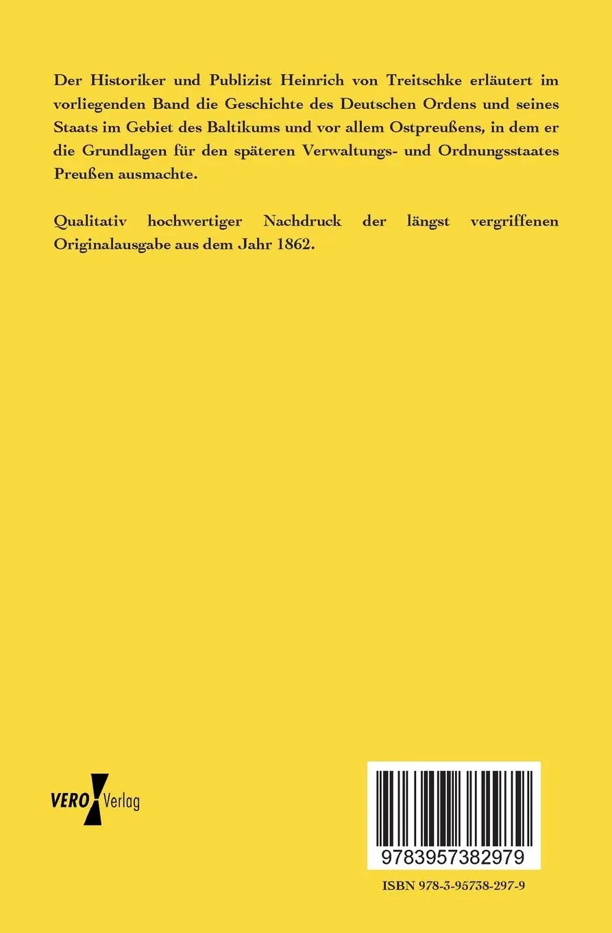 Rückseite: 9783957382979 | Das deutsche Ordensland Preußen | Heinrich Von Treitschke | Buch