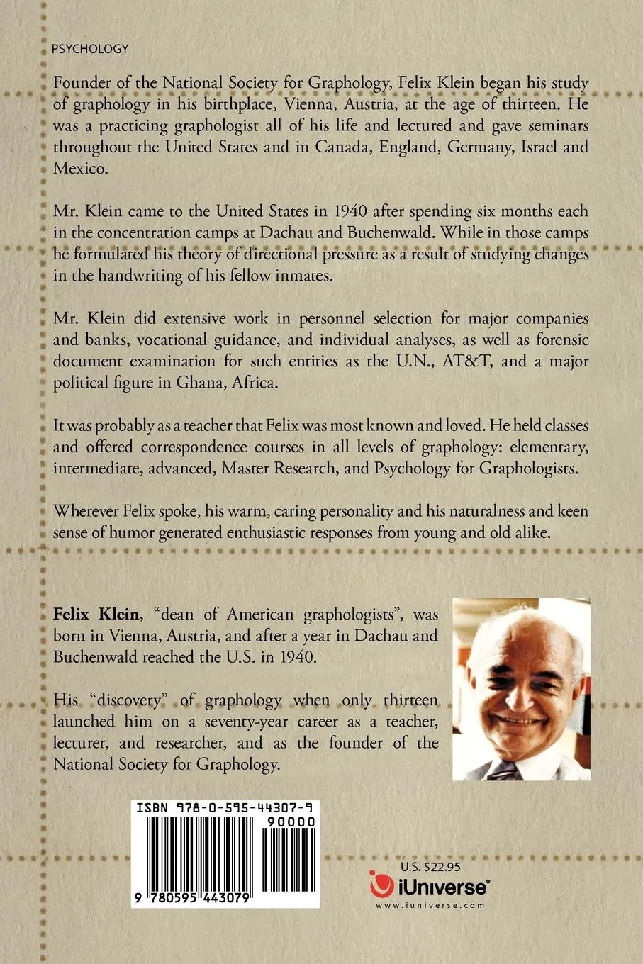 Rückseite: 9780595443079 | Gestalt Graphology | Felix Klein | Taschenbuch | Englisch | 2007