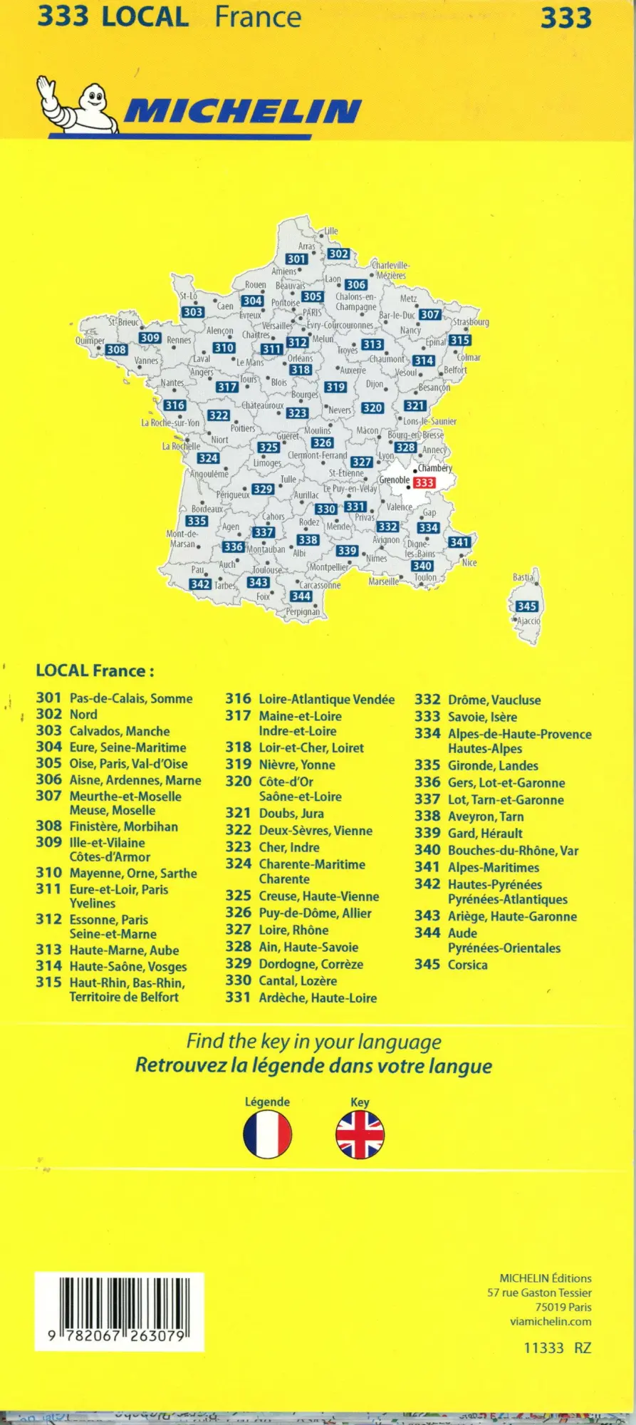 Bild: 9782067263079 | Isere Savoie - Michelin Local Map 333 | Map | Michelin | (Land-)Karte