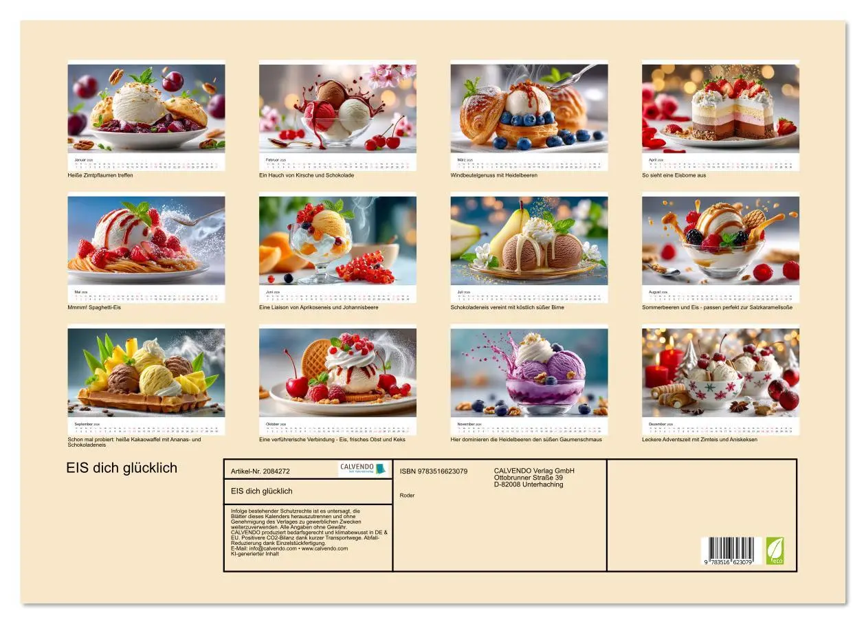 Bild: 9783516623079 | EIS dich glücklich (Wandkalender 2026 DIN A2 quer), CALVENDO...