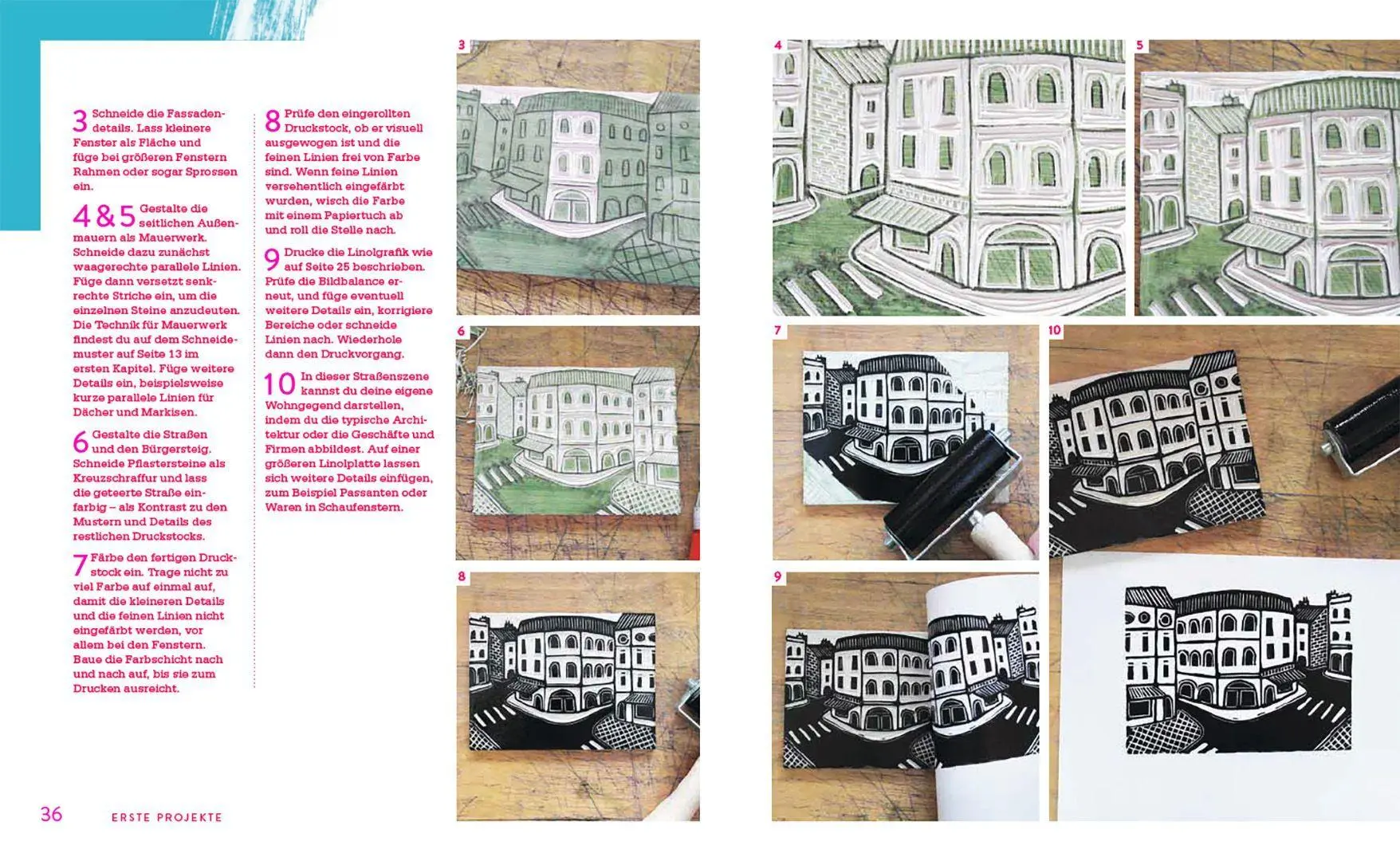 Bild: 9783258603179 | Print your City | Linoldruck mit Motiven aus der Stadt | Ella Flavell