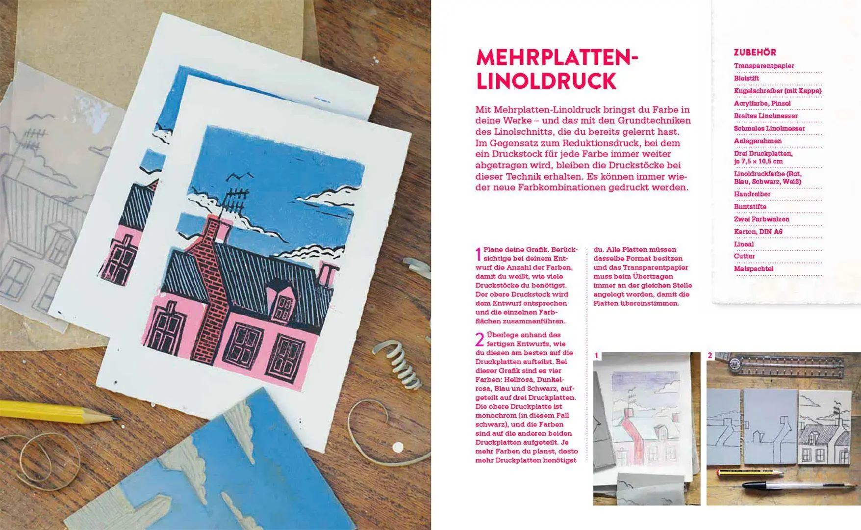 Bild: 9783258603179 | Print your City | Linoldruck mit Motiven aus der Stadt | Ella Flavell