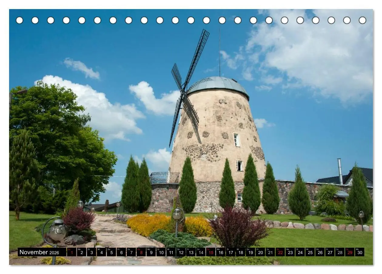 Bild: 9783516223279 | Windmühlen in Europa (Tischkalender 2026 DIN A5 quer), CALVENDO...