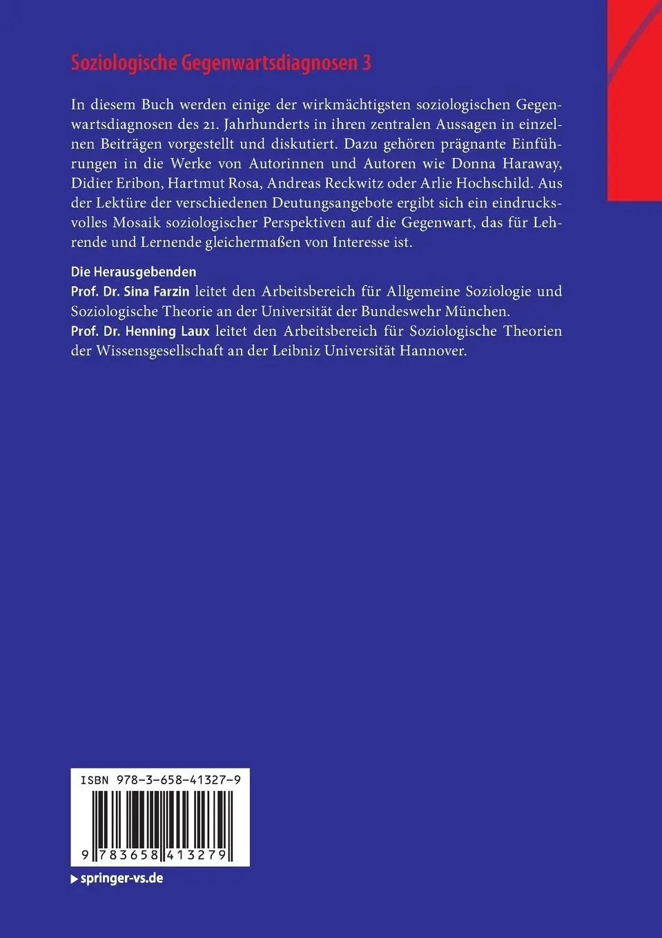 Rückseite: 9783658413279 | Soziologische Gegenwartsdiagnosen 3 | Henning Laux (u. a.) | Buch | vi