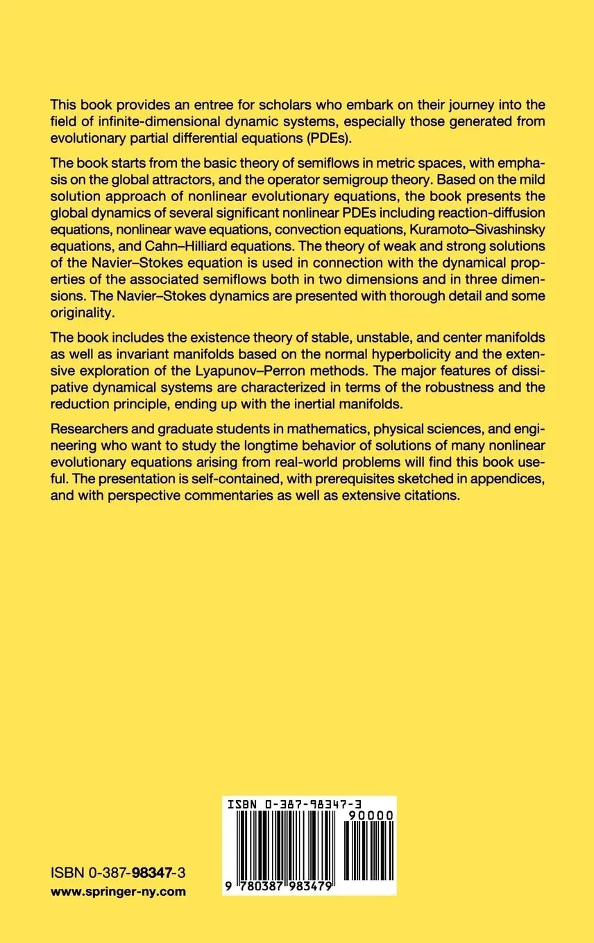 Rückseite: 9780387983479 | Dynamics of Evolutionary Equations | Yuncheng You (u. a.) | Buch