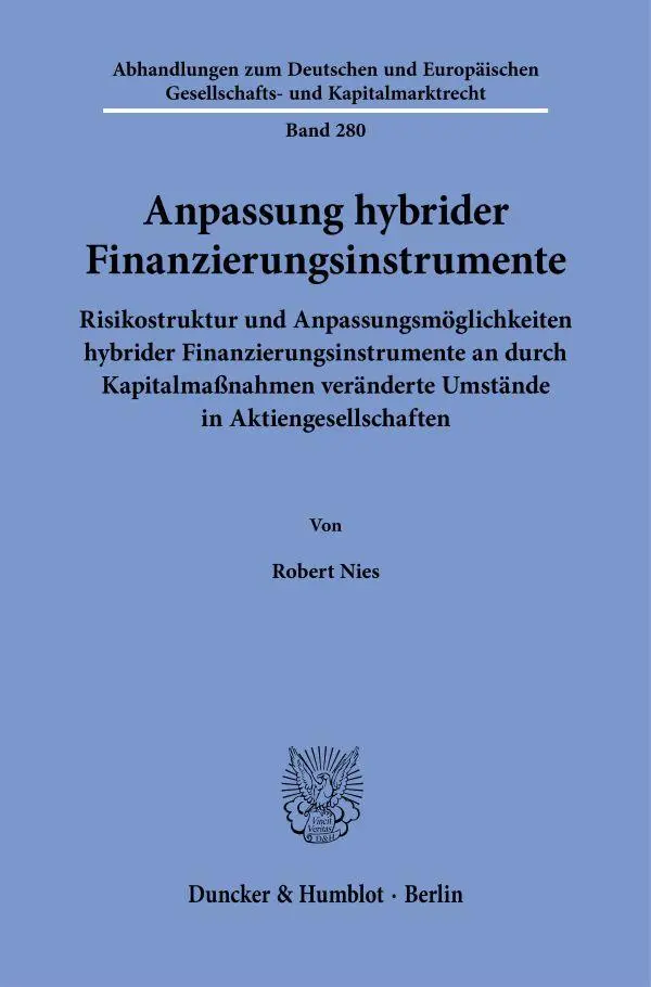 Anpassung hybrider Finanzierungsinstrumente