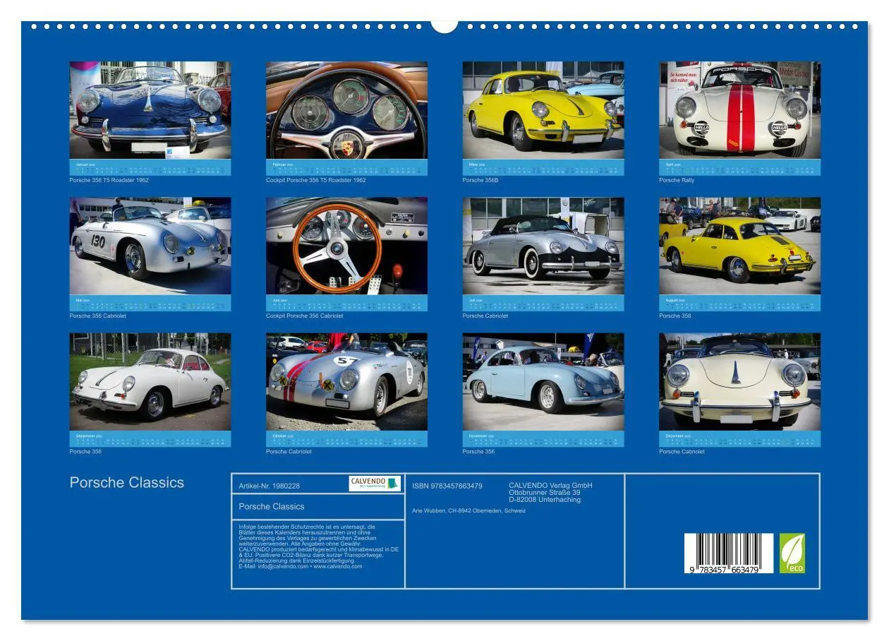 Bild: 9783457663479 | Porsche Classics (hochwertiger Premium Wandkalender 2026 DIN A2...