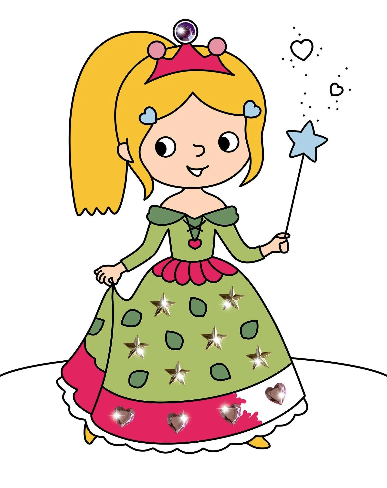 Bild: 9783649653479 | Mein erster Malblock mit Glitzersteinchen - Zauberprinzessin | Labuch