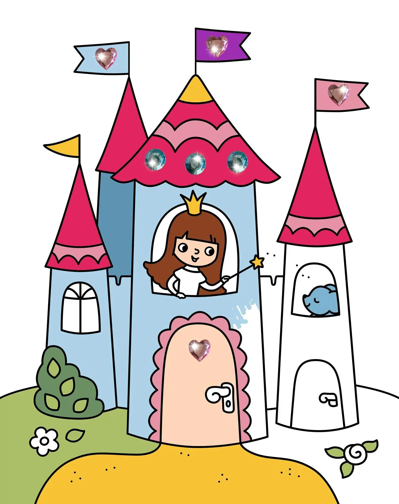 Bild: 9783649653479 | Mein erster Malblock mit Glitzersteinchen - Zauberprinzessin | Labuch