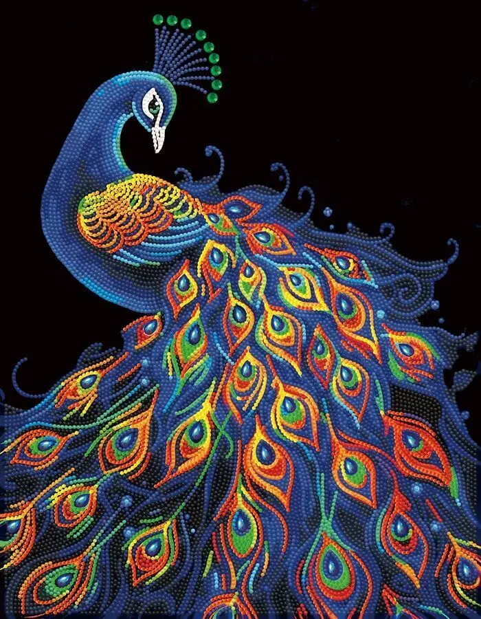 Bild: 4895225943579 | DIAMOND DOTZ - Diamond Painting Neon Pfau | Kit (Bastelset) | 2025
