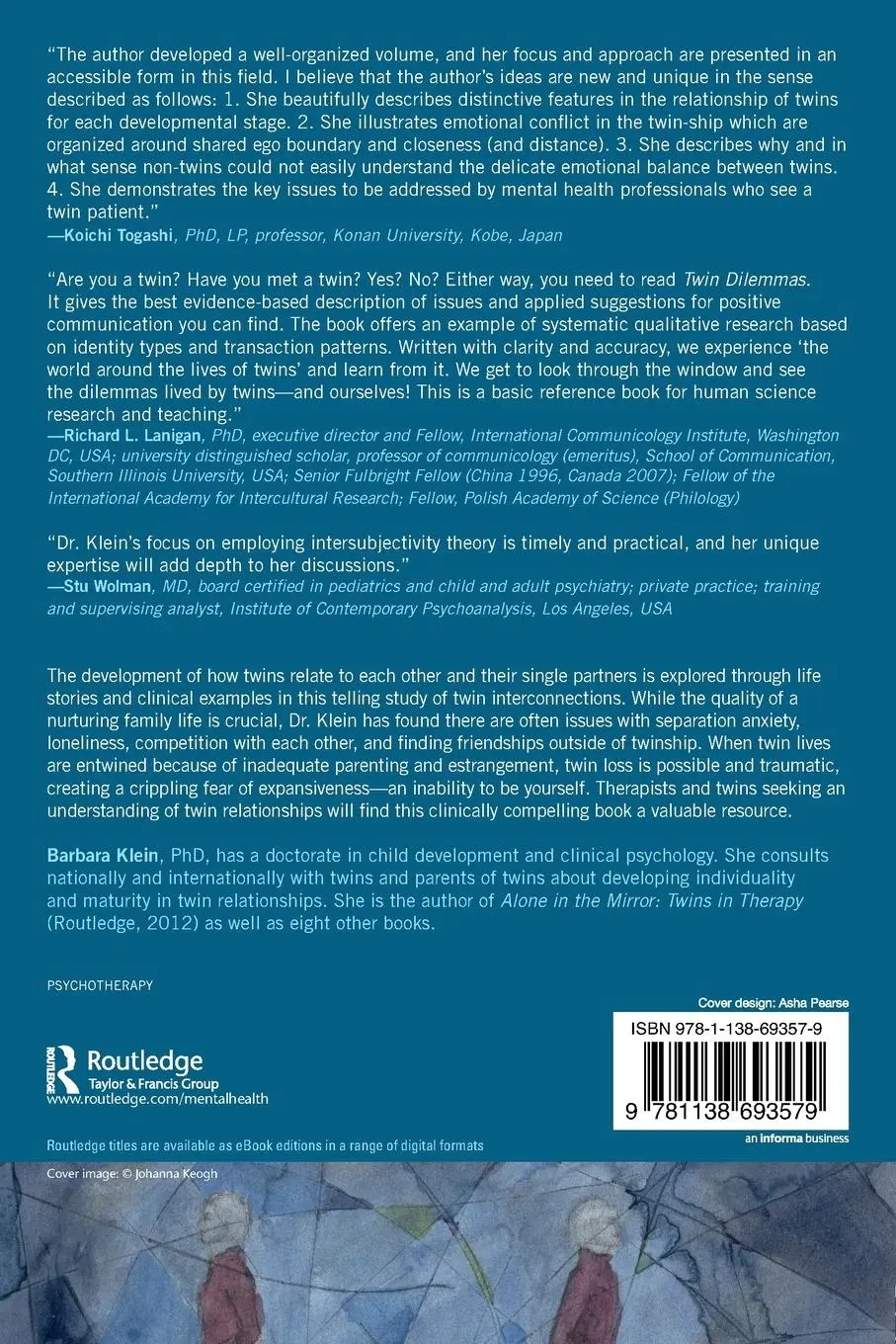Rückseite: 9781138693579 | Twin Dilemmas | Changing Relationships Throughout the Life Span | Buch