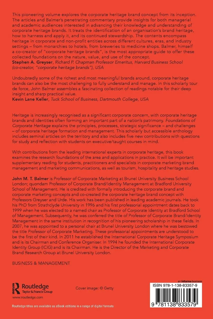 Rückseite: 9781138833579 | Foundations of Corporate Heritage | John Balmer | Taschenbuch | 2024
