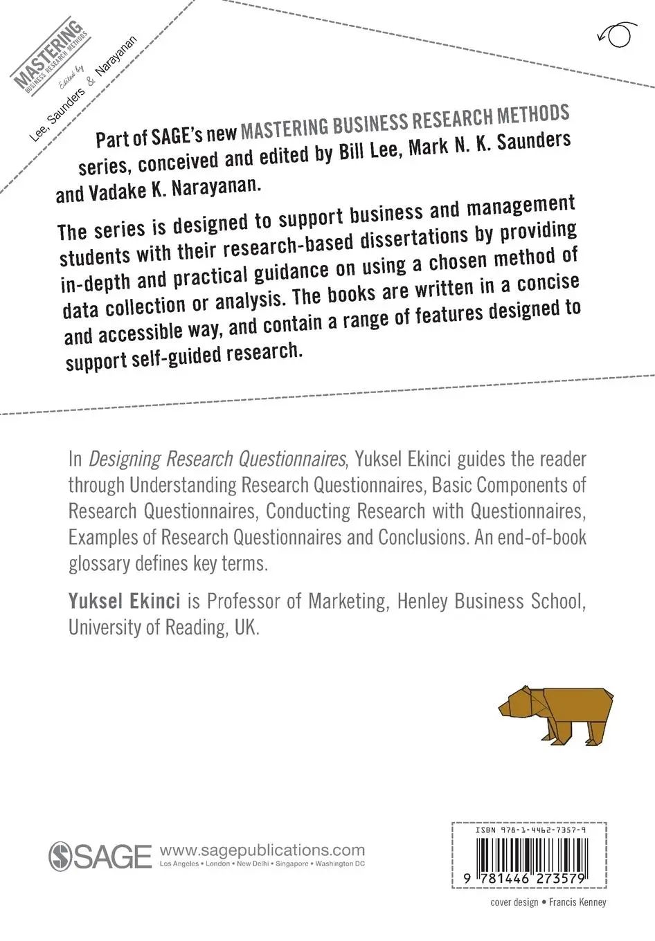 Rückseite: 9781446273579 | Designing Research Questionnaires for Business and Management Students
